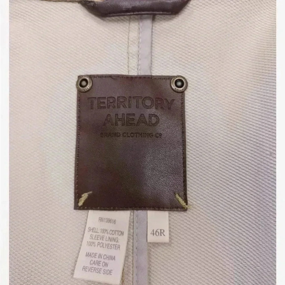 The Territory Ahead Cotton Tan Blazer  Jacket Size 46R - Picture 11 of 12